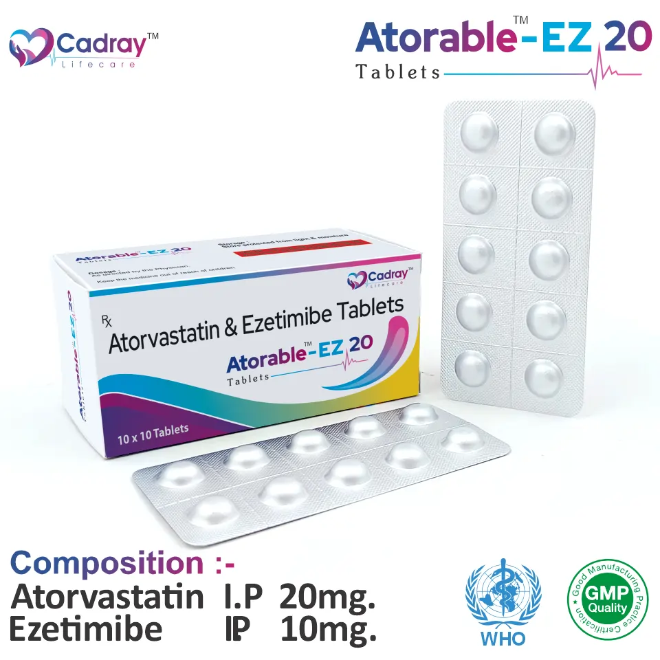 Atorvastatin 20mg Ezetimibe 10mg Tablet from Top Pharma Company in India
